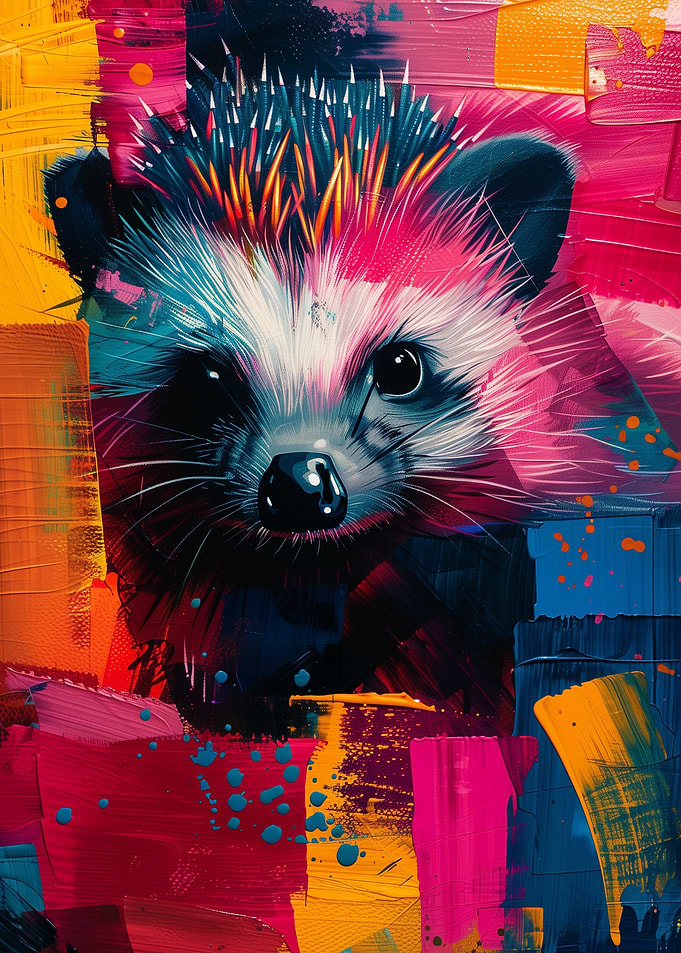 Colorful Hedgehog Painting