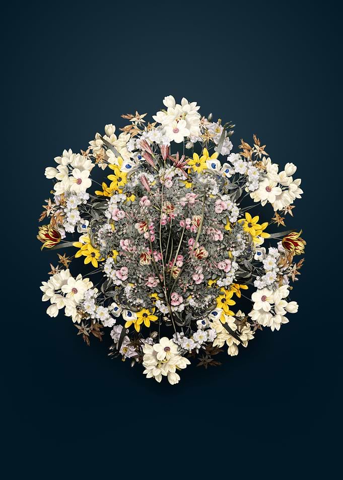 Floral Amaryllis Montana Wreath Mandala