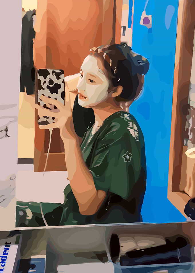 Woman in Green Robe