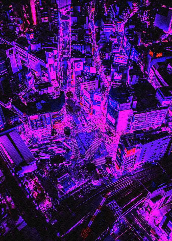 Neon Tokyo Cityscape