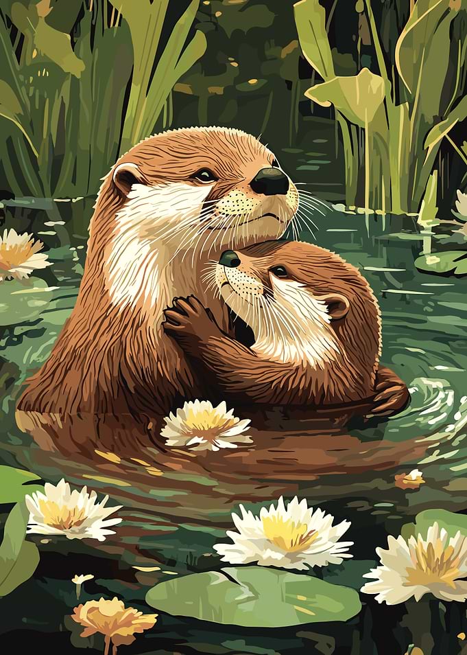 Otter Family Love