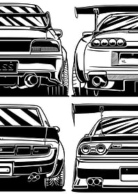Japanese Sports Car Back View