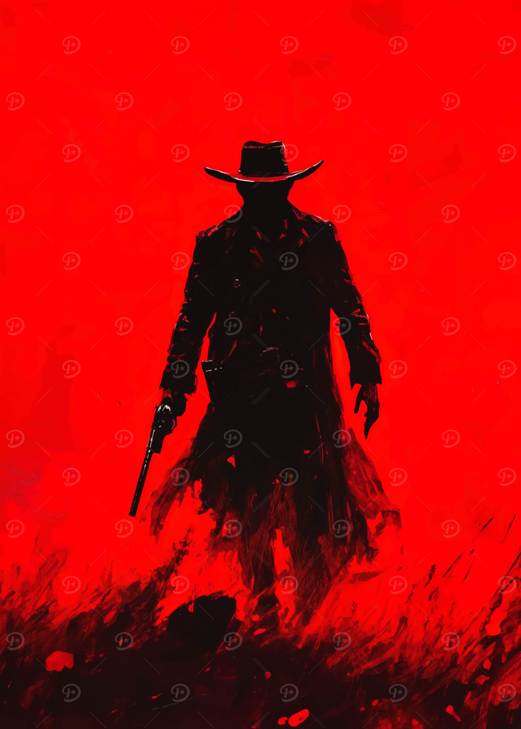 Cowboy Red Silhouette