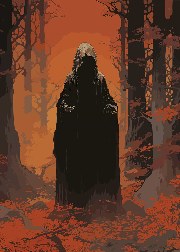 Dark Deadly Figure in Forest