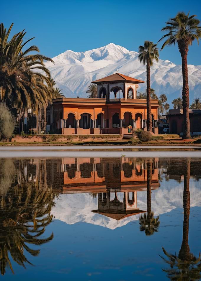 Morocco Architecture with Mountain View