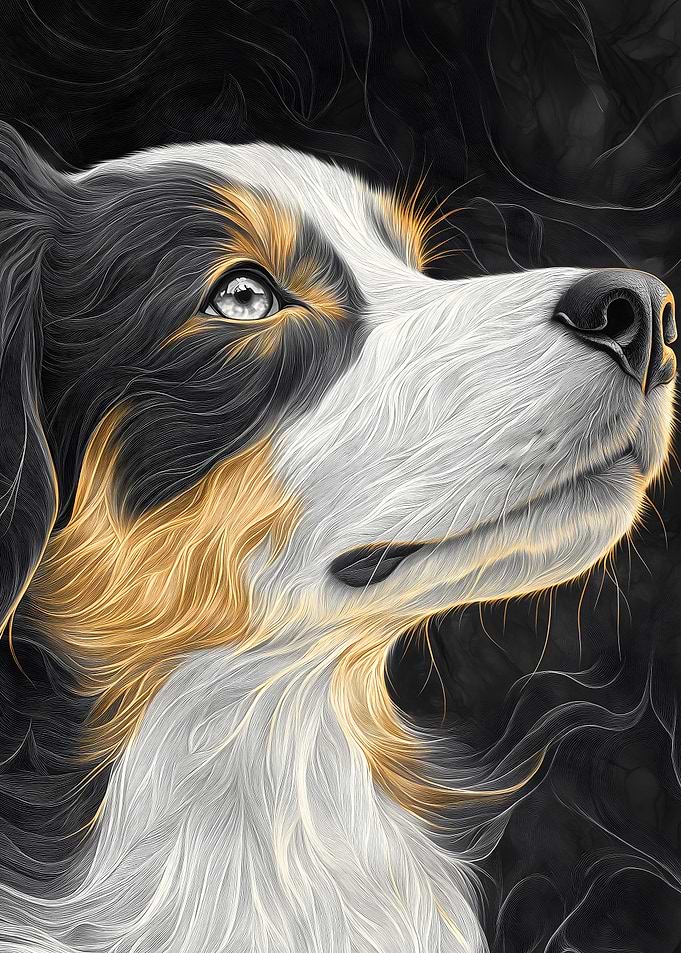Dog Portrait in Black and White