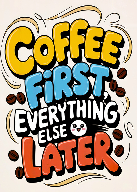 Coffee First, Everything Else Later — kitchen metal wall art