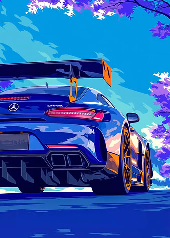 Blue Mercedes AMG GT