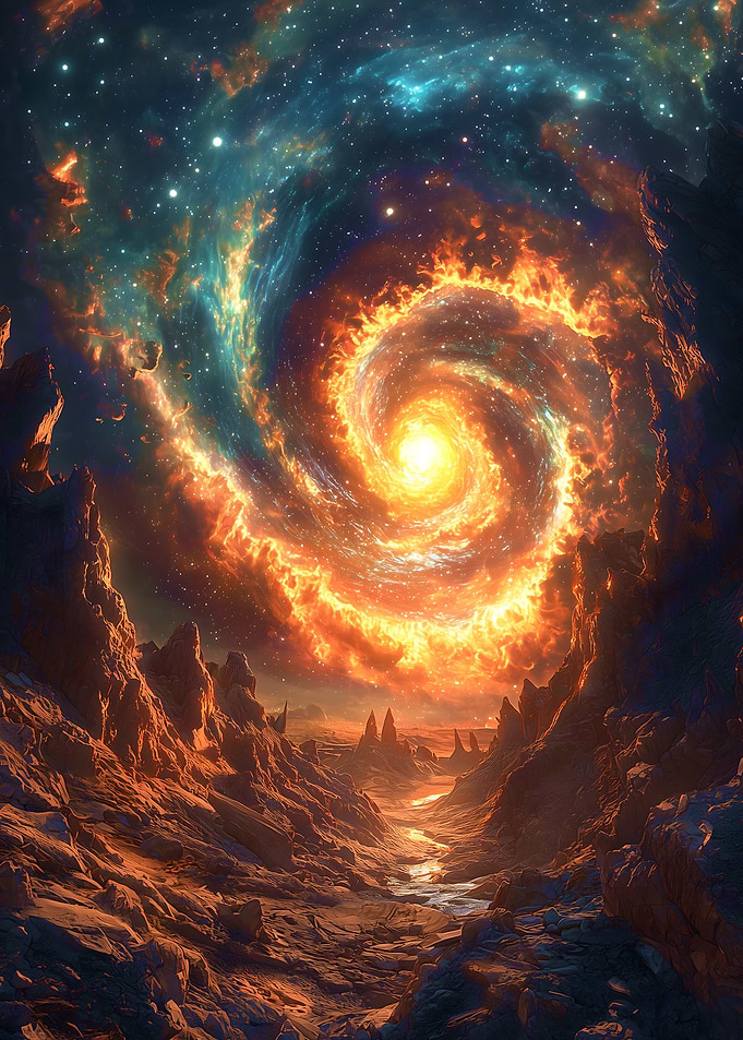 Fiery Galaxy Cosmic Fire space