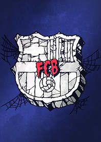 Spooky white Barca crest