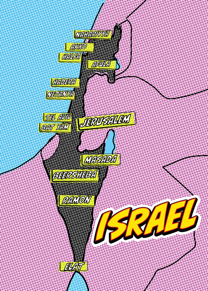 Israel Map Pop Art