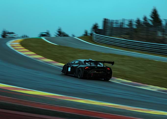 Black Lamborghini on Race Track