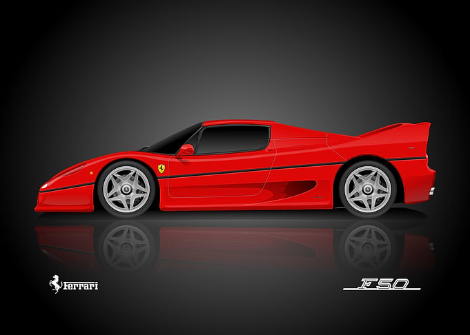 Ferrari F50 Automotive Print