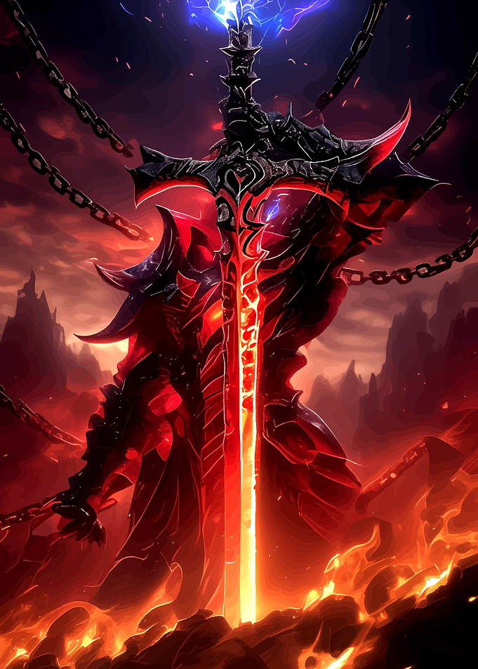 Fiery Sword of Power gaming legendary warrior