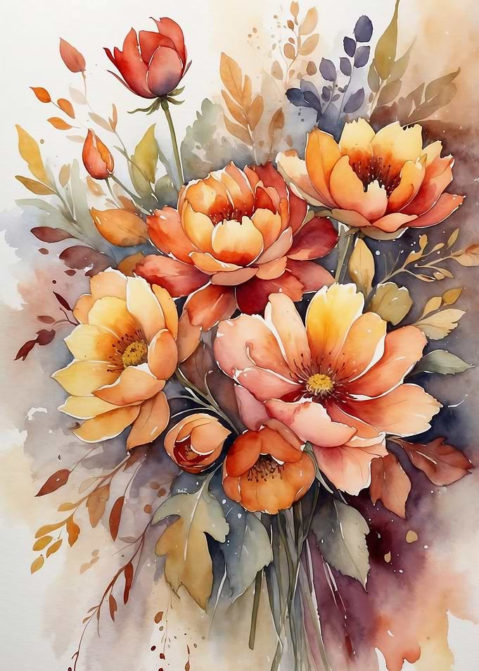 Watercolor Floral Bouquet