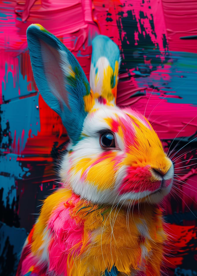 Colorful Rabbit Painting