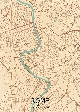 Rome Vintage Map