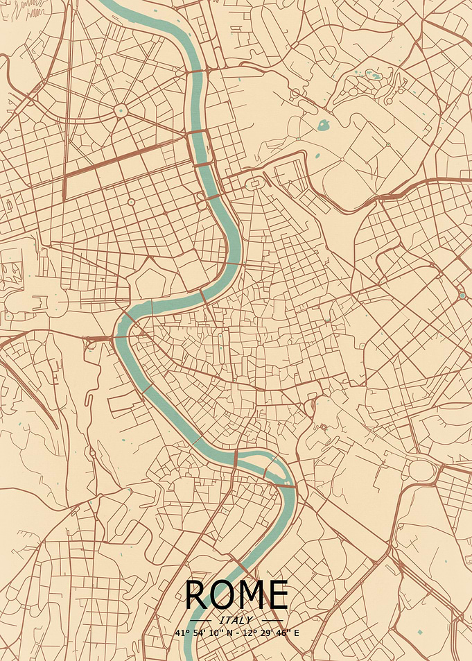 Rome Vintage Map