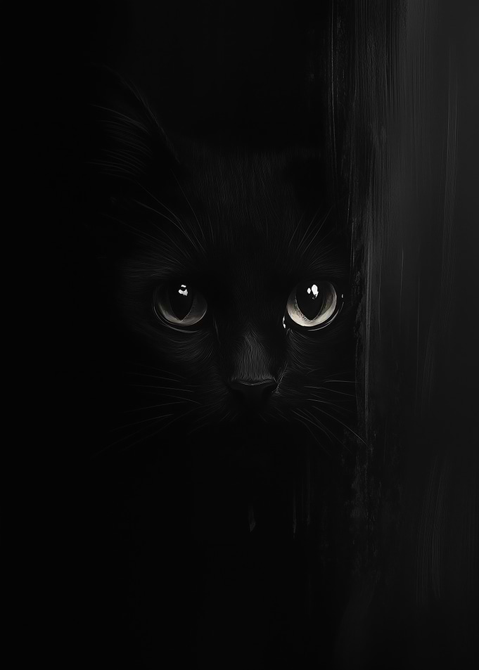 Black Cat in The Shadow