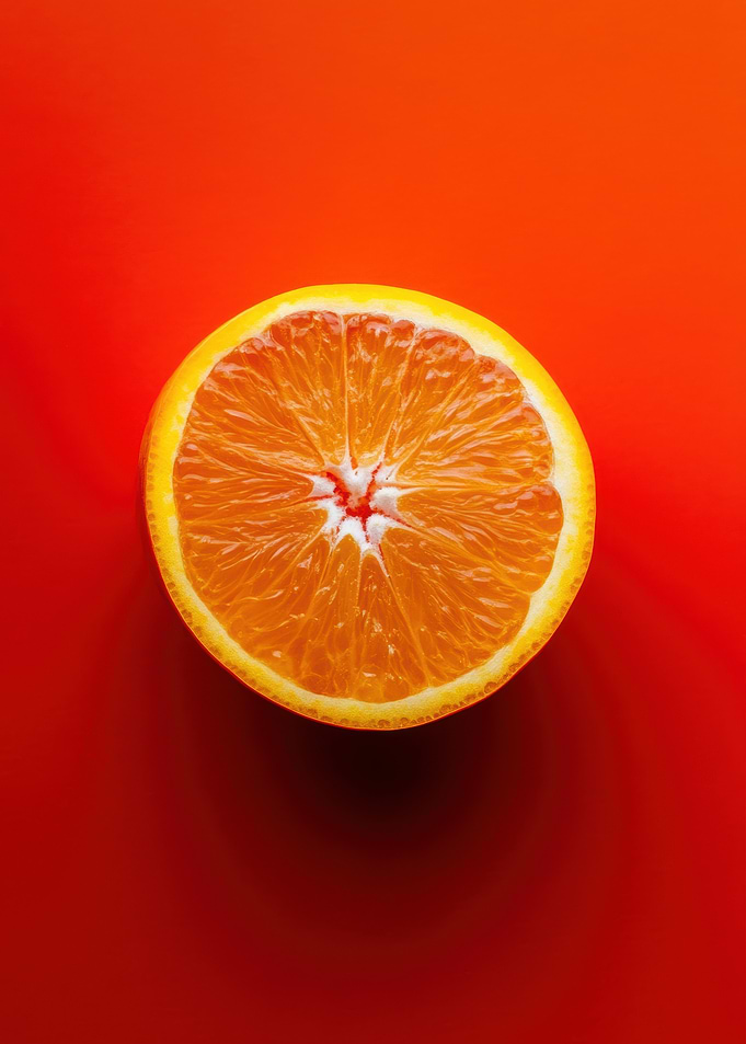 Orange Slice on Red