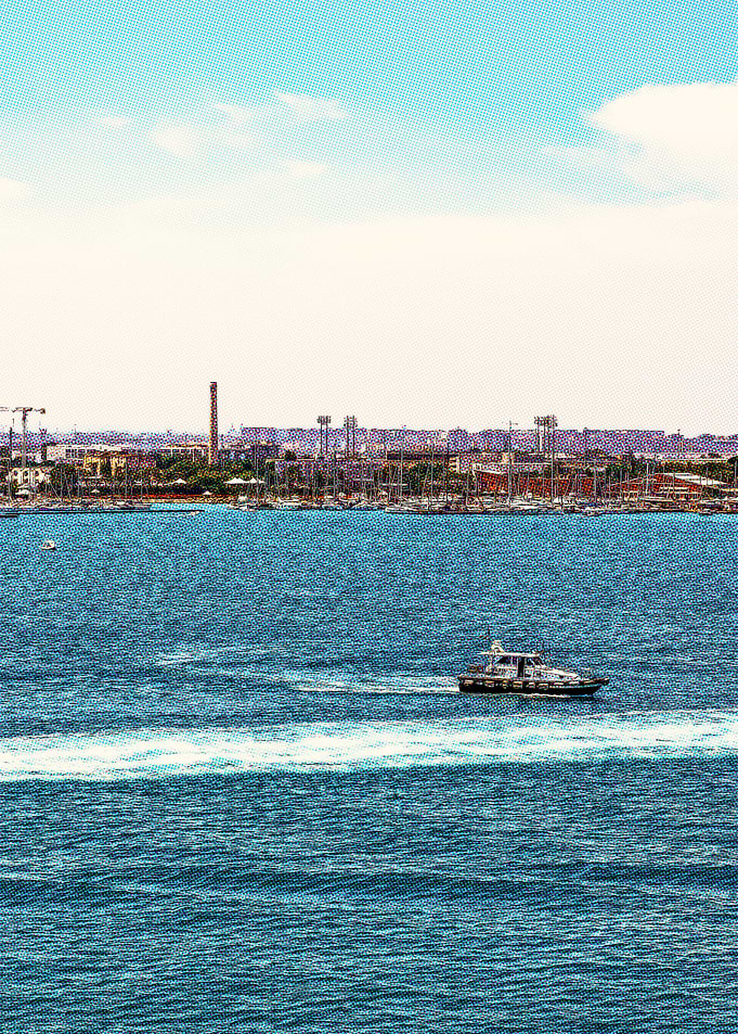 Boat on Calm Sea Bari Italia