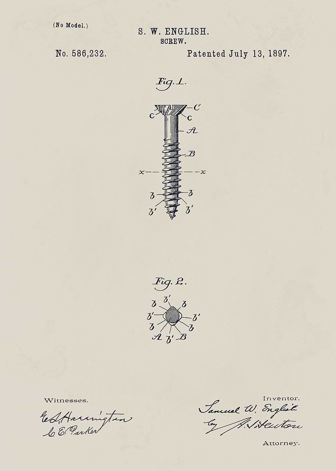 Screw Patent Illustration