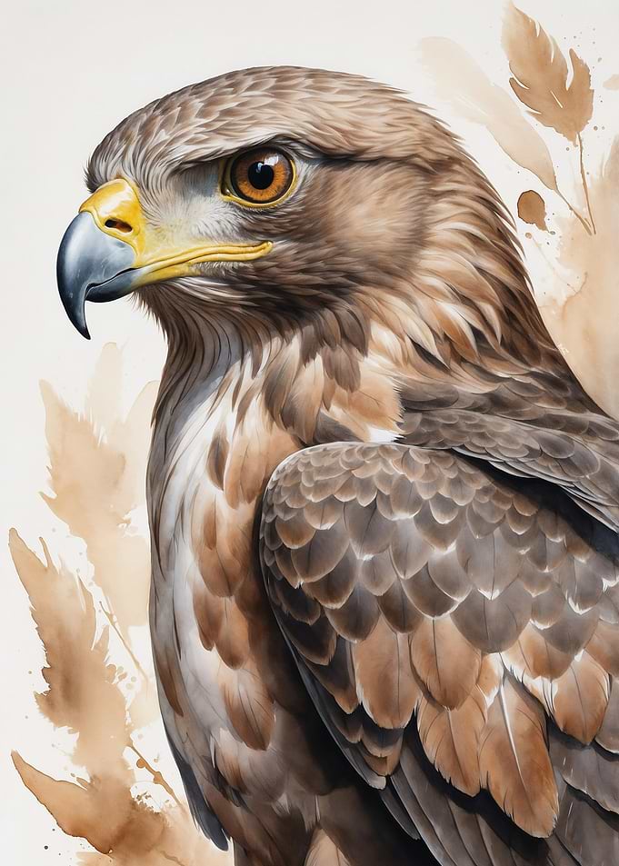 Common Buzzard Watercolor