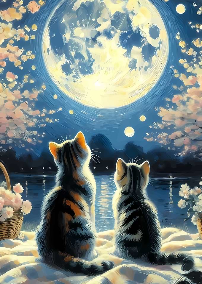 Starry Night And The Cat
