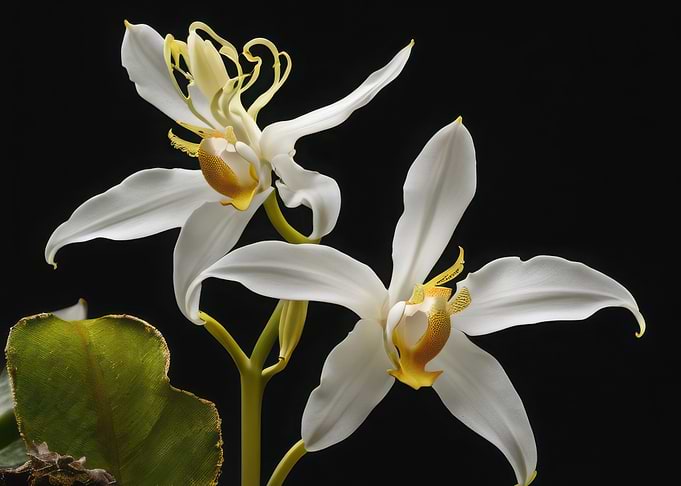 White Orchid with Yellow Center