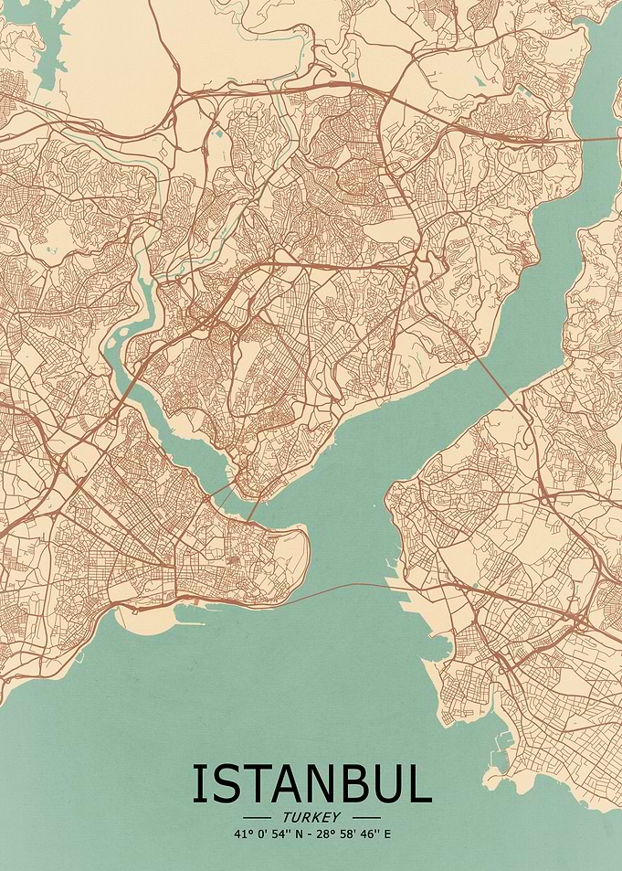 Istanbul Vintage Map