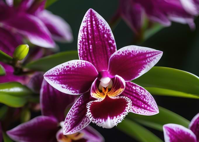 Purple Orchid with White Edges