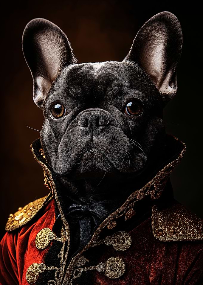 A French Bulldog in Vampire Attire