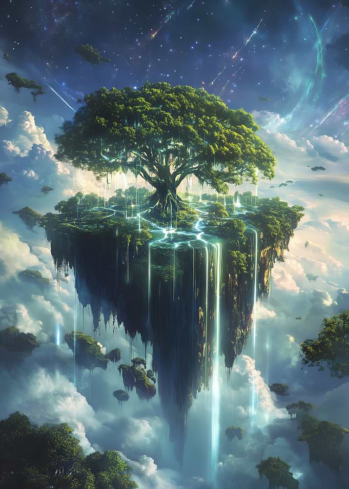 Floating Island with Tree