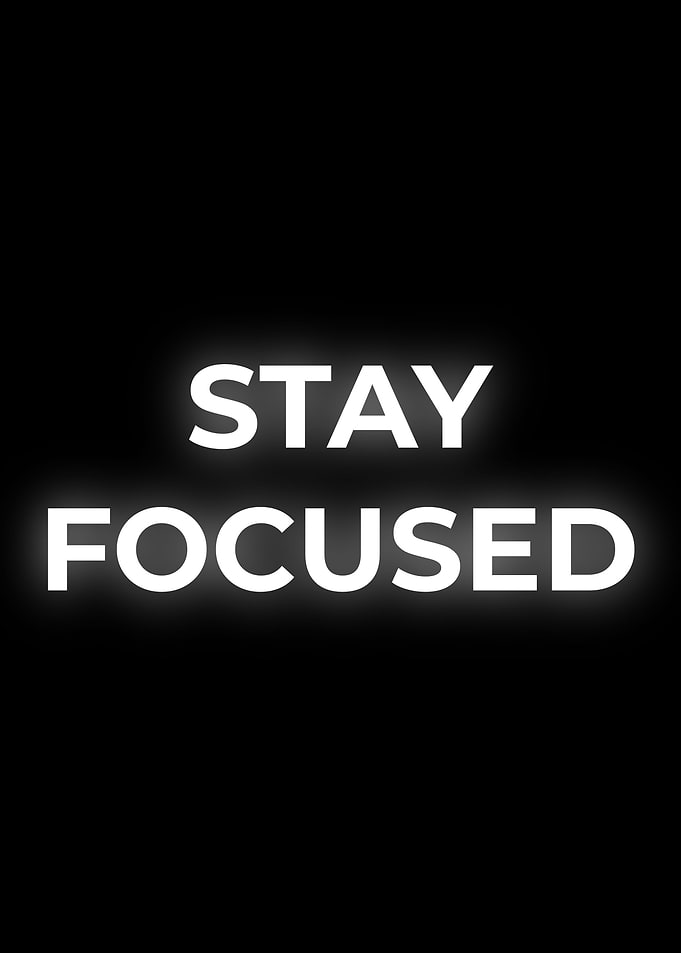 Stay Focused - white Neon