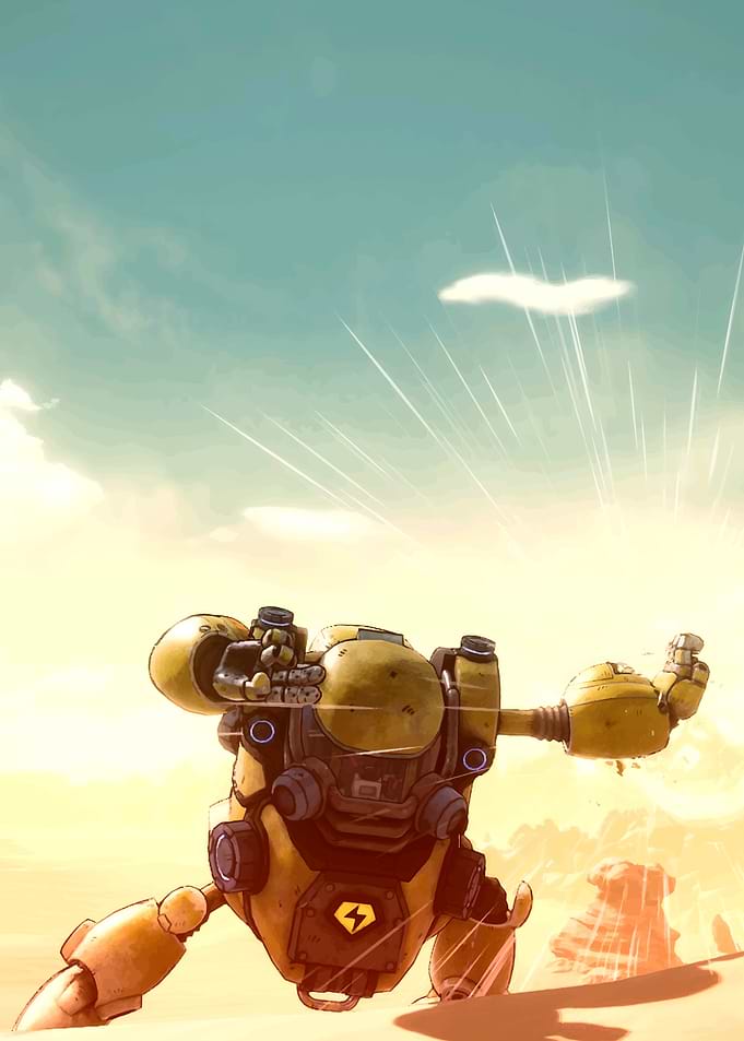 Yellow Mech in Desert