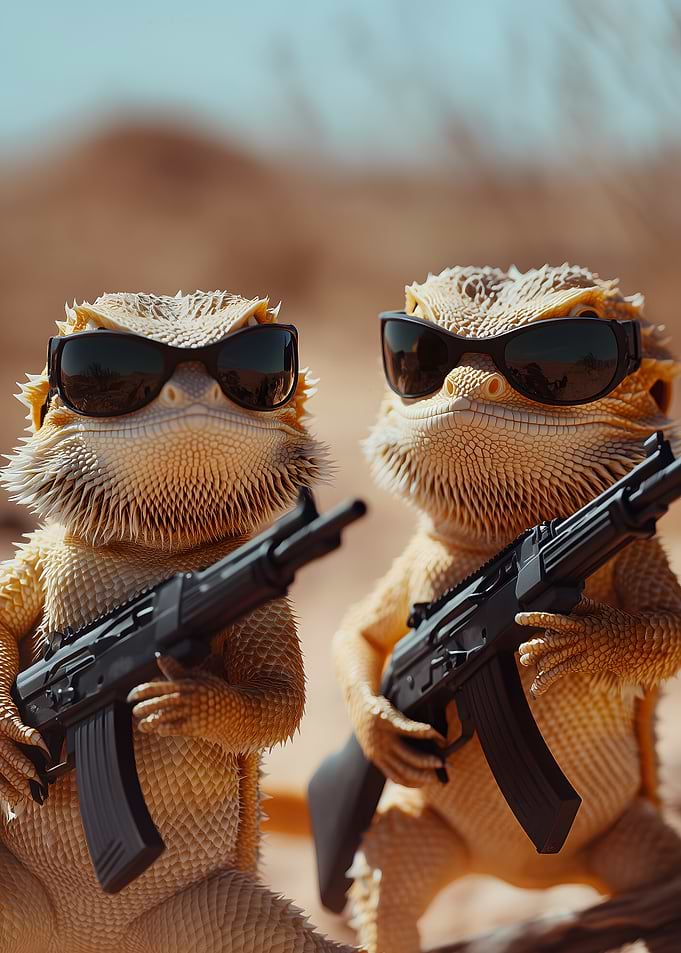 Bearded Dragon lézard Soldiers