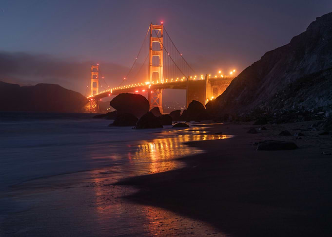 Golden Gate Bridge Night View