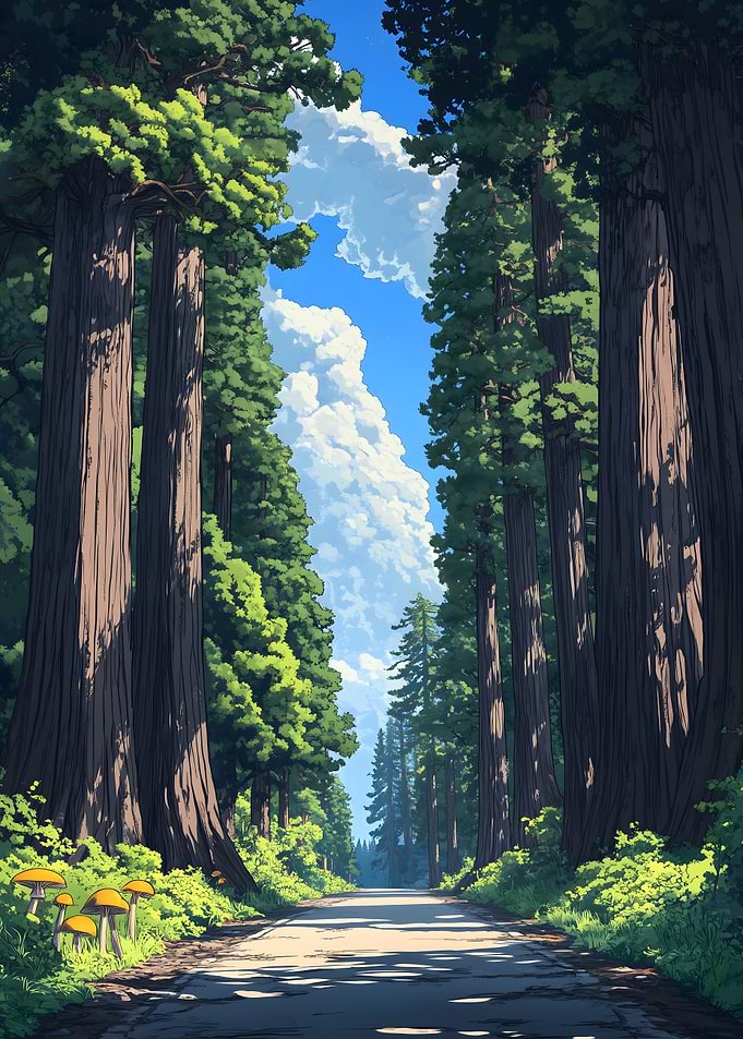 Japanese Forest Road to Nikko