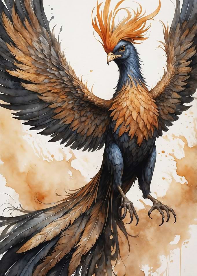 Mythical Bird Watercolor