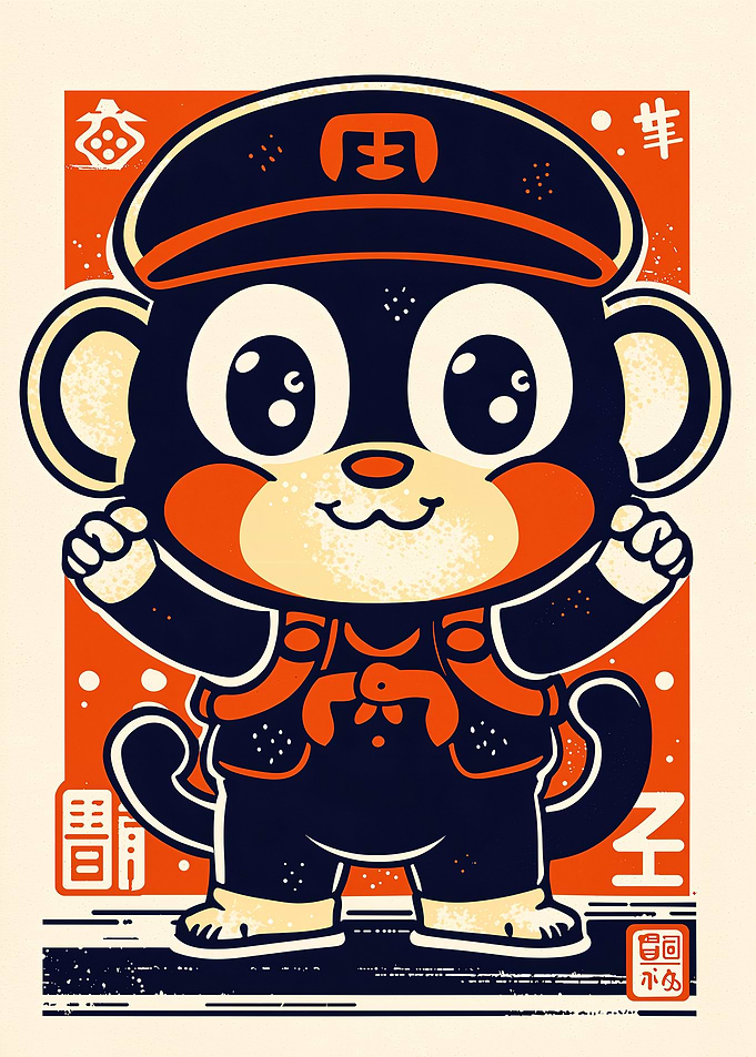 Cute Monkey Illustration