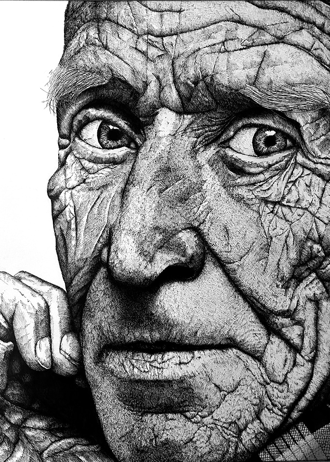 Drawing Portrait of an Old Man