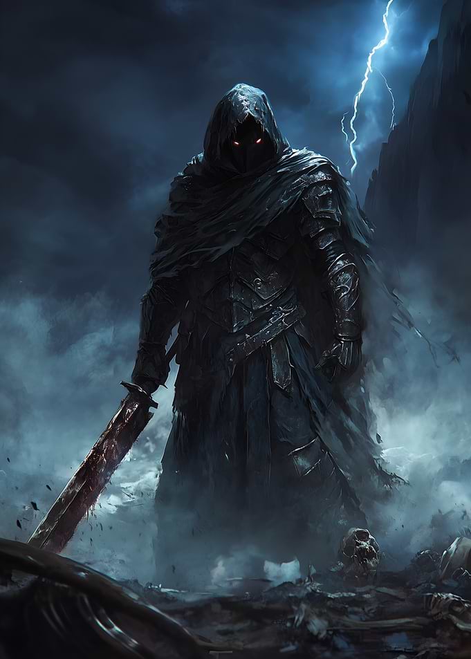 Dark Knight with Red Eyes