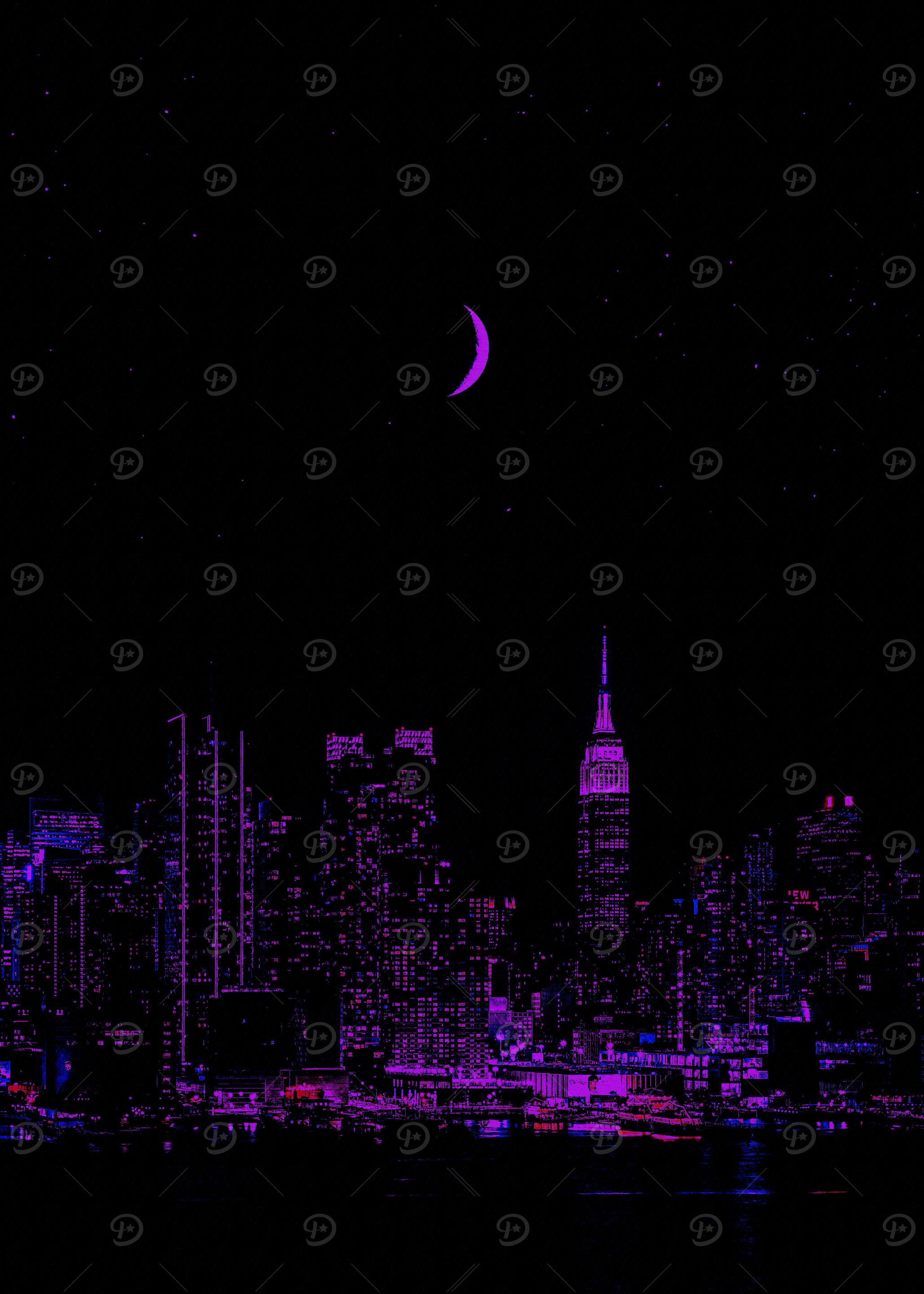 Purple Night Cityscape