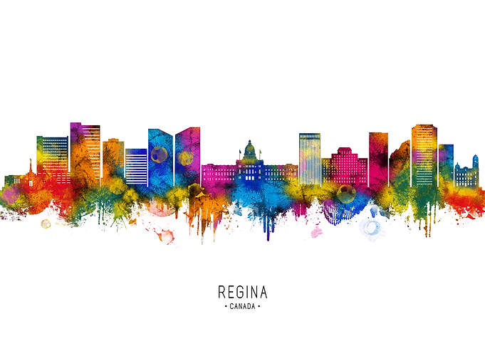 Regina Skyline Watercolor