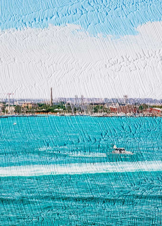 Coastal Cityscape Painting