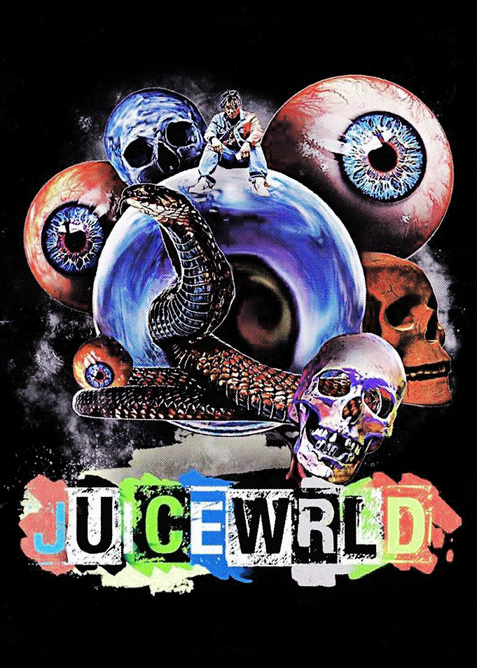 Juice Wrld Eyes & Skulls