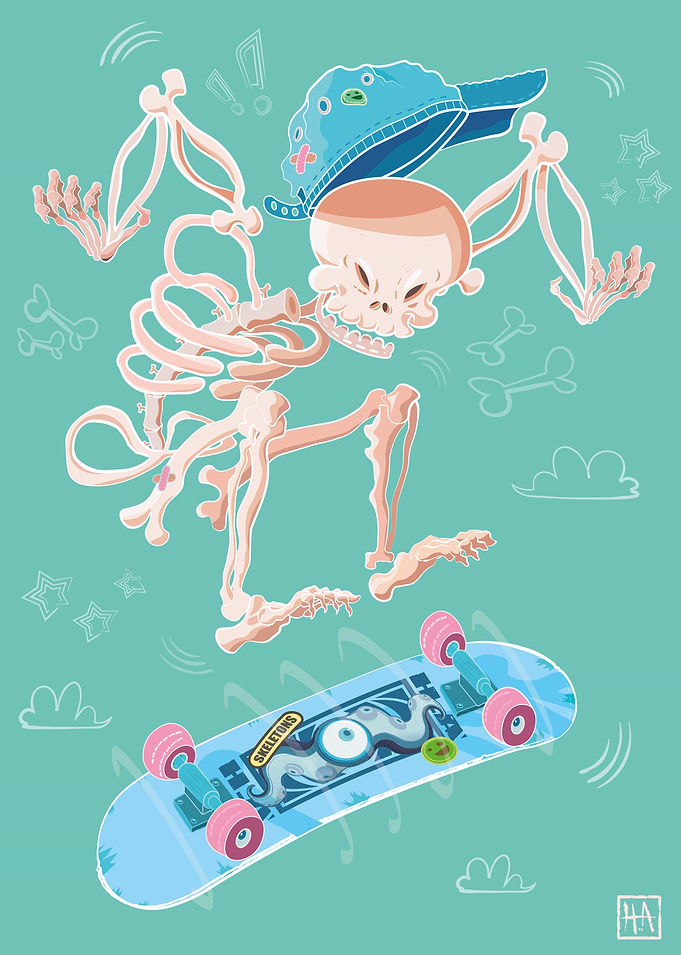 Skeleton Skateboarding !