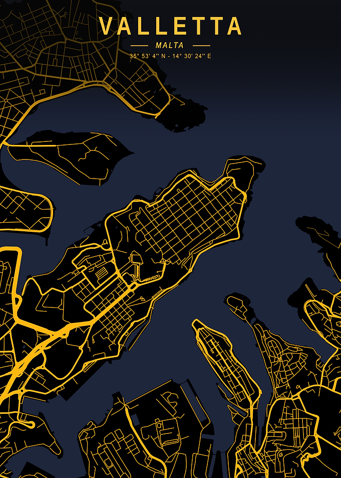 Valletta Golden City Map