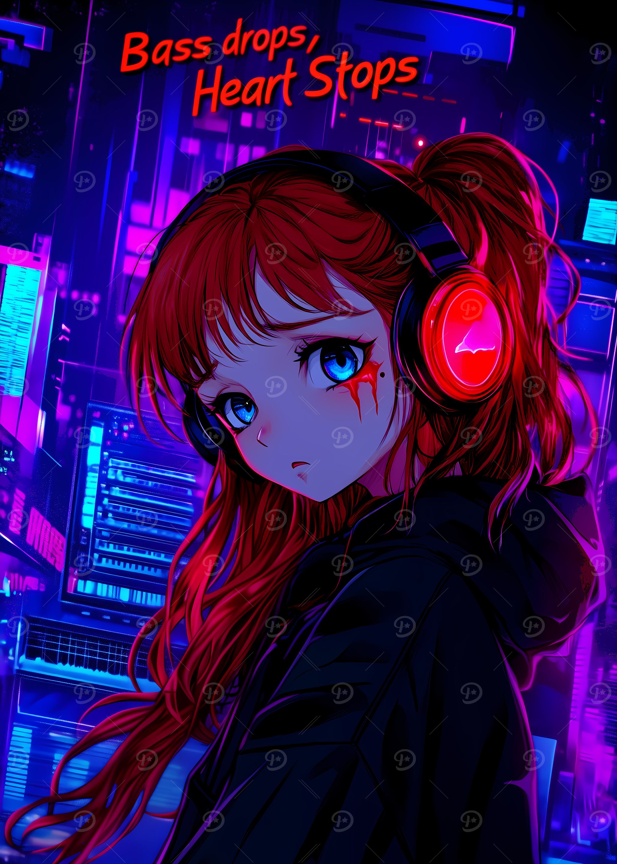 Anime Girl with Headphones