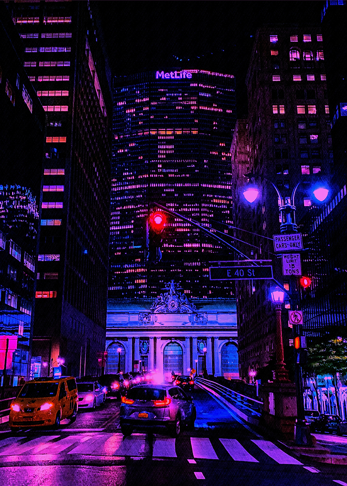 Neon Cityscape at Night